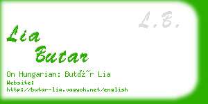 lia butar business card